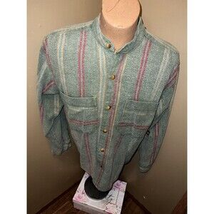 Vintage 80s 90s Chip And Pepper Blue Stripe Button Up Oversized Shirt Size Small